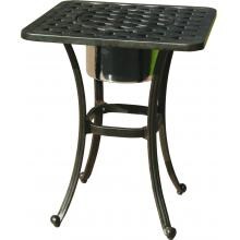 Darlee Series 30 Cast Aluminum Patio End Table With Ice Bucket Insert - Square