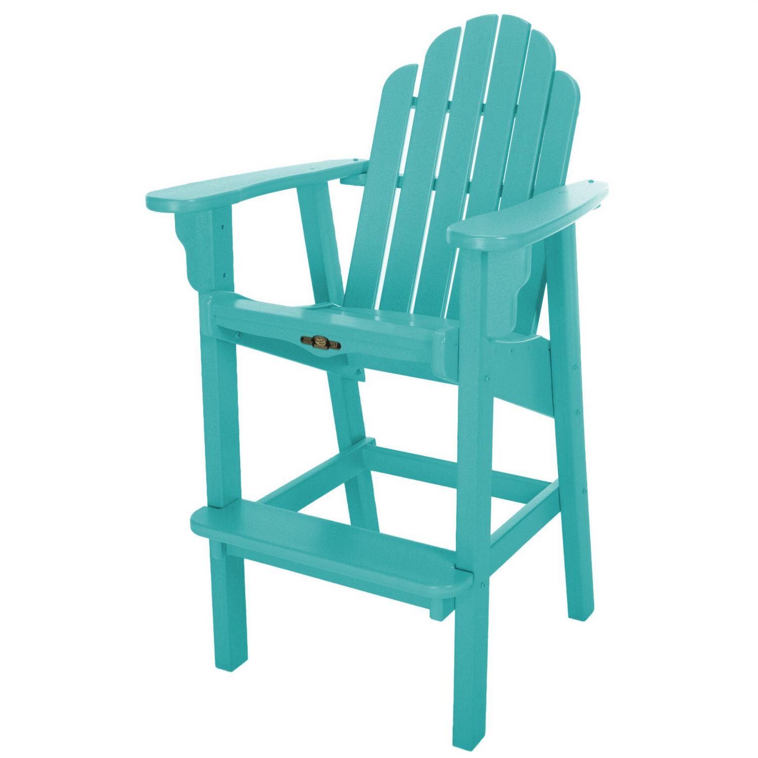 Pawleys Island Essentials Poly Lumber Patio Adirondack Bar Stool - Turquoise thumbnail