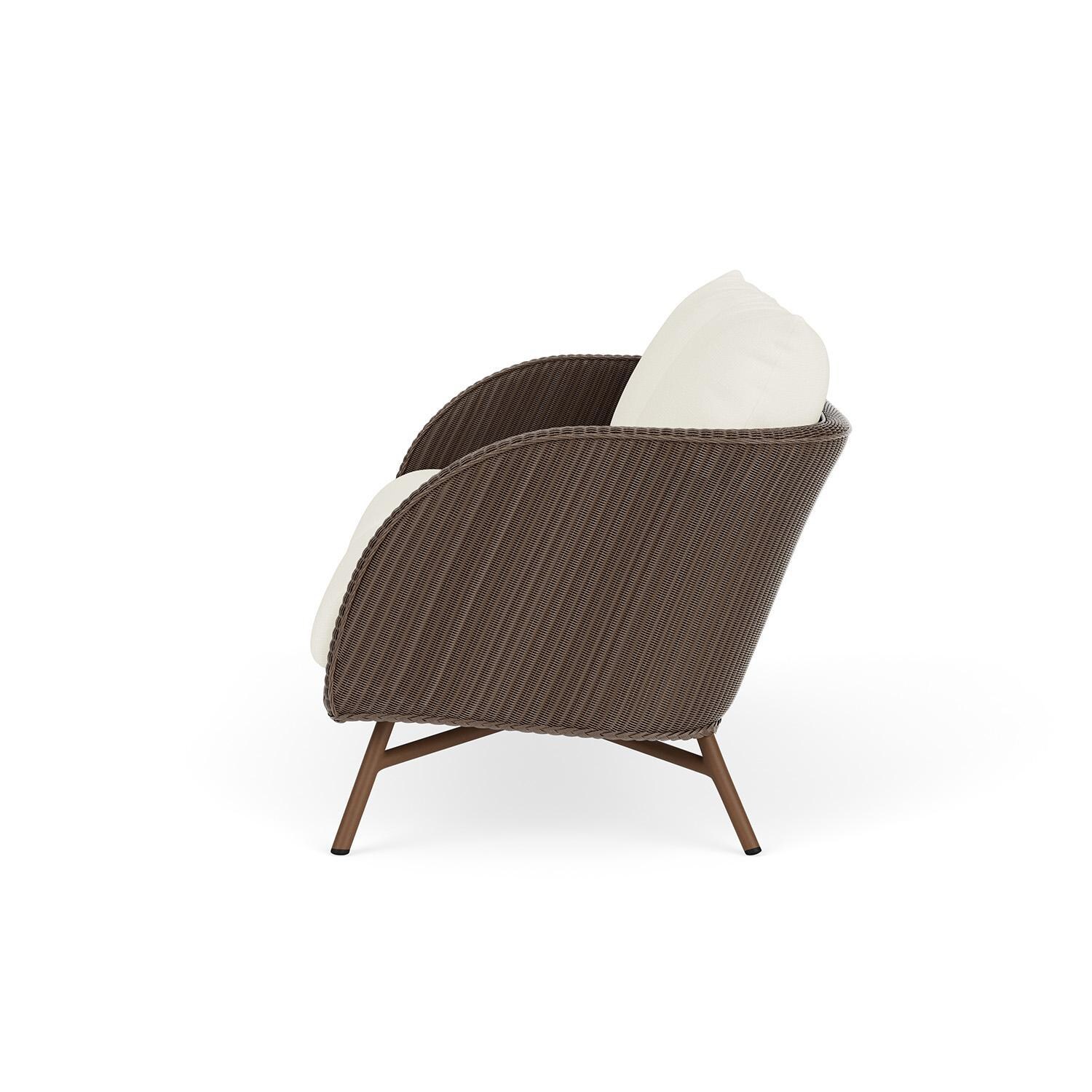 Lloyd Flanders Essence Loveseat W/Sailcloth Salt Fabric - Bark Finish - Side thumbnail