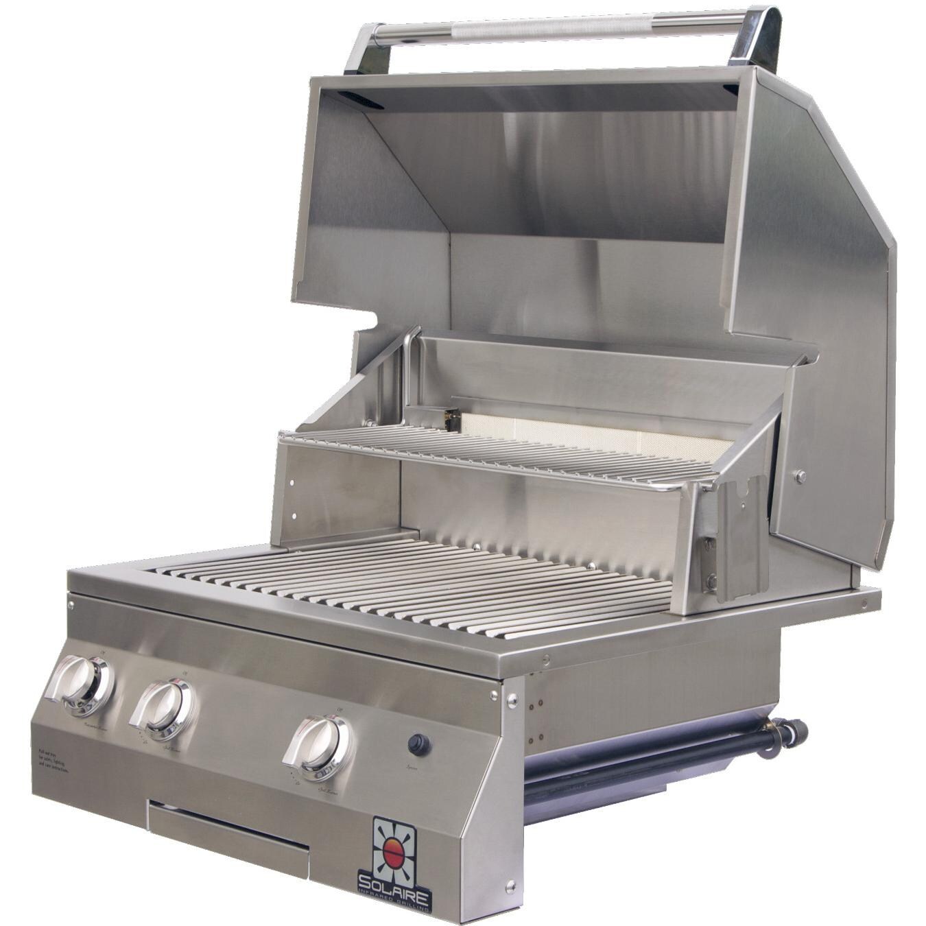 Solaire 27 Inch Deluxe Built-In InfraVection Propane Grill With Rotisserie
