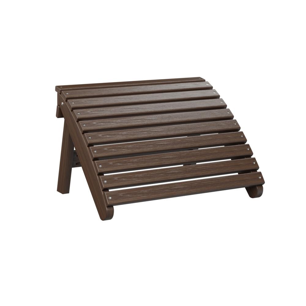 Recycled Plastic Folding Adirondack Ottoman in Brazilian Walnut by Berlin Gardens