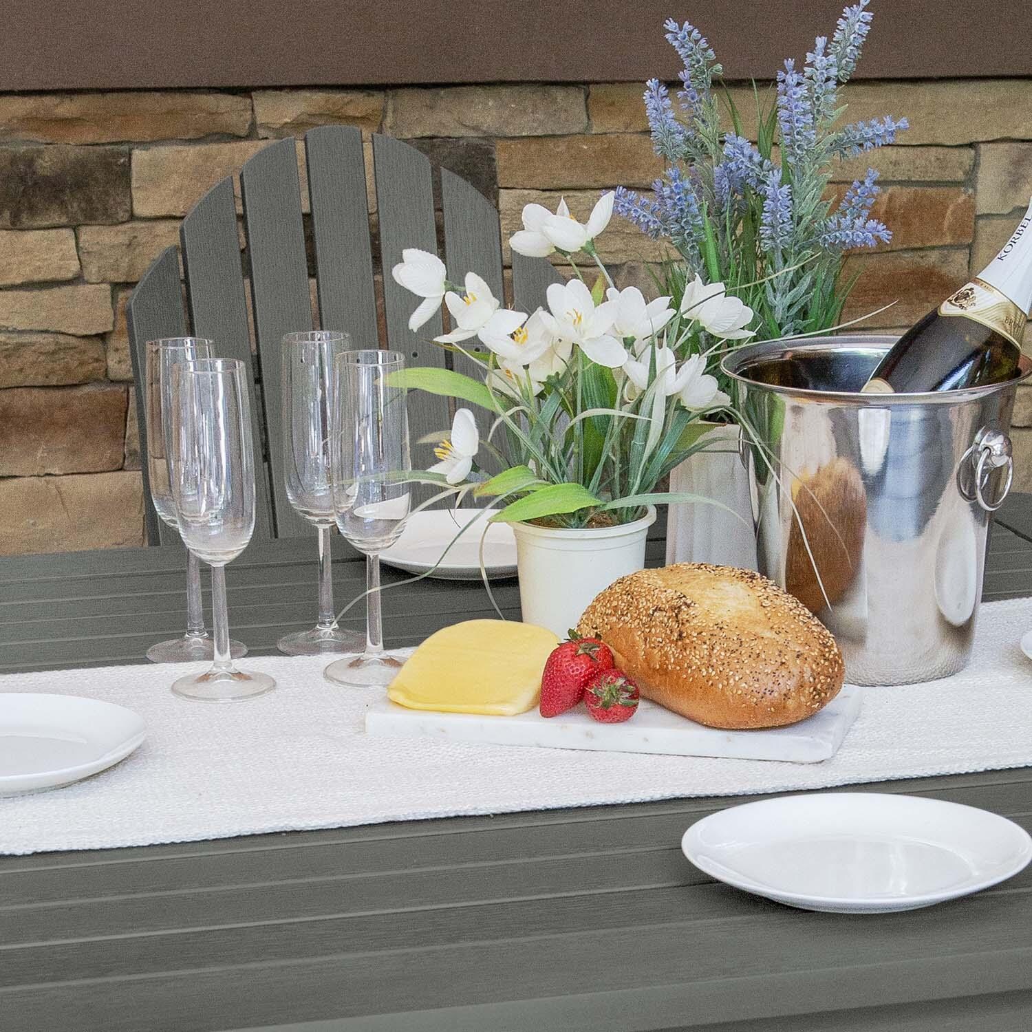 Dream Bay 5 Pc Square Counter-Height Dining Set in Coastal Teak by Lakeview Outdoor Designs - Close Up - Detail thumbnail