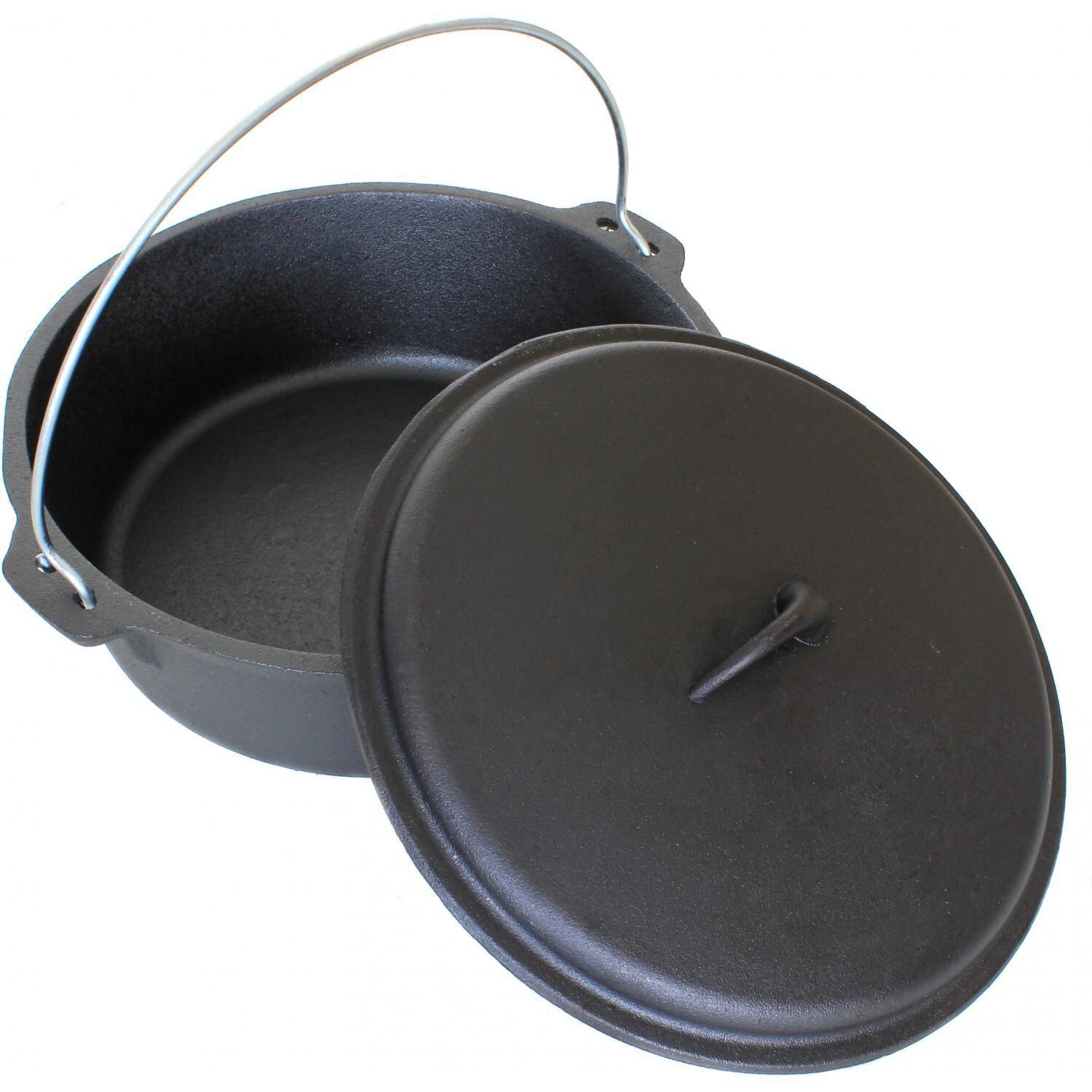 Cajun Cookware 6-Quart Seasoned Cast Iron Dutch Oven - Open View thumbnail
