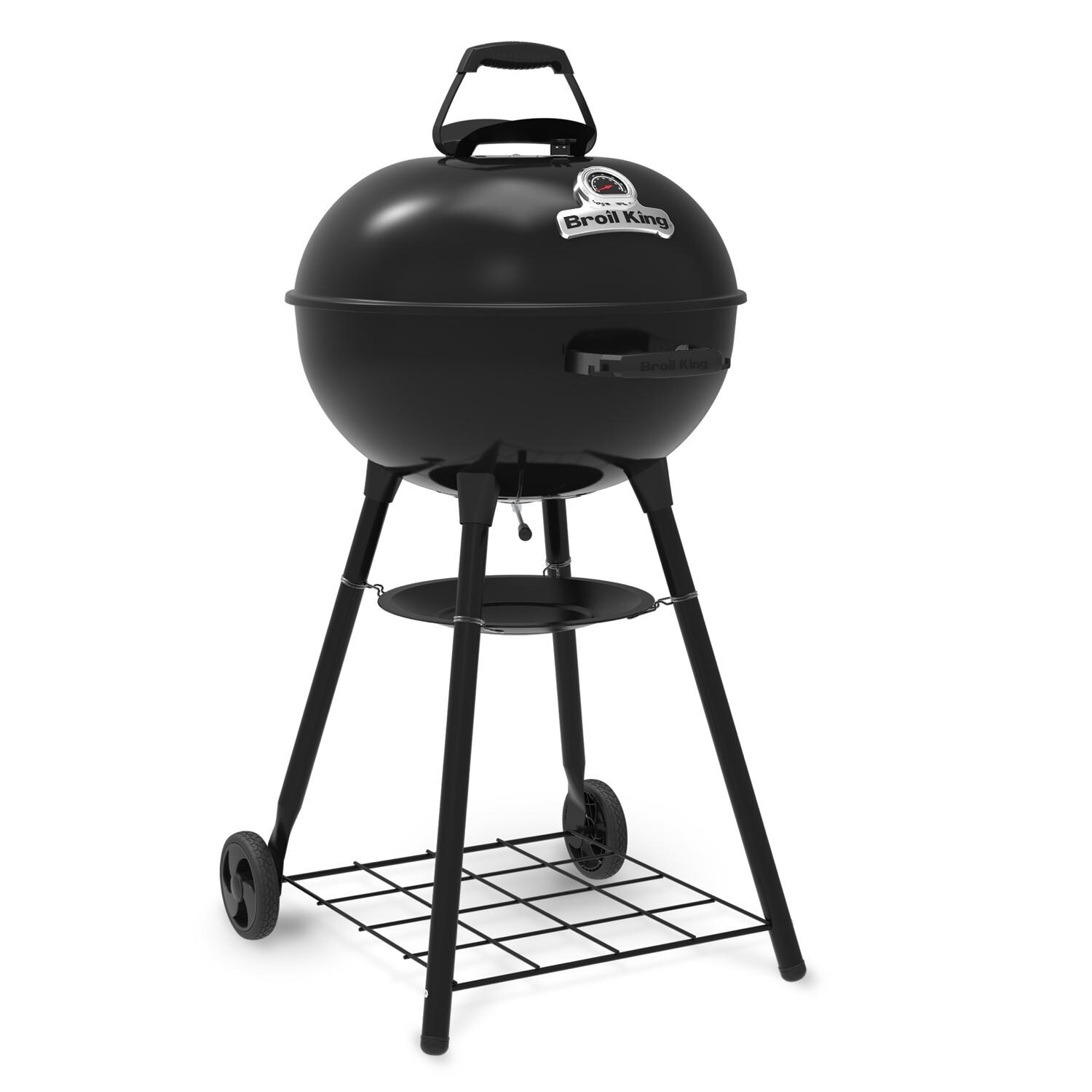 Broil King 401010 Kettle 22 1/2-in Charcoal Grill - Black - Angled Right - White Background thumbnail