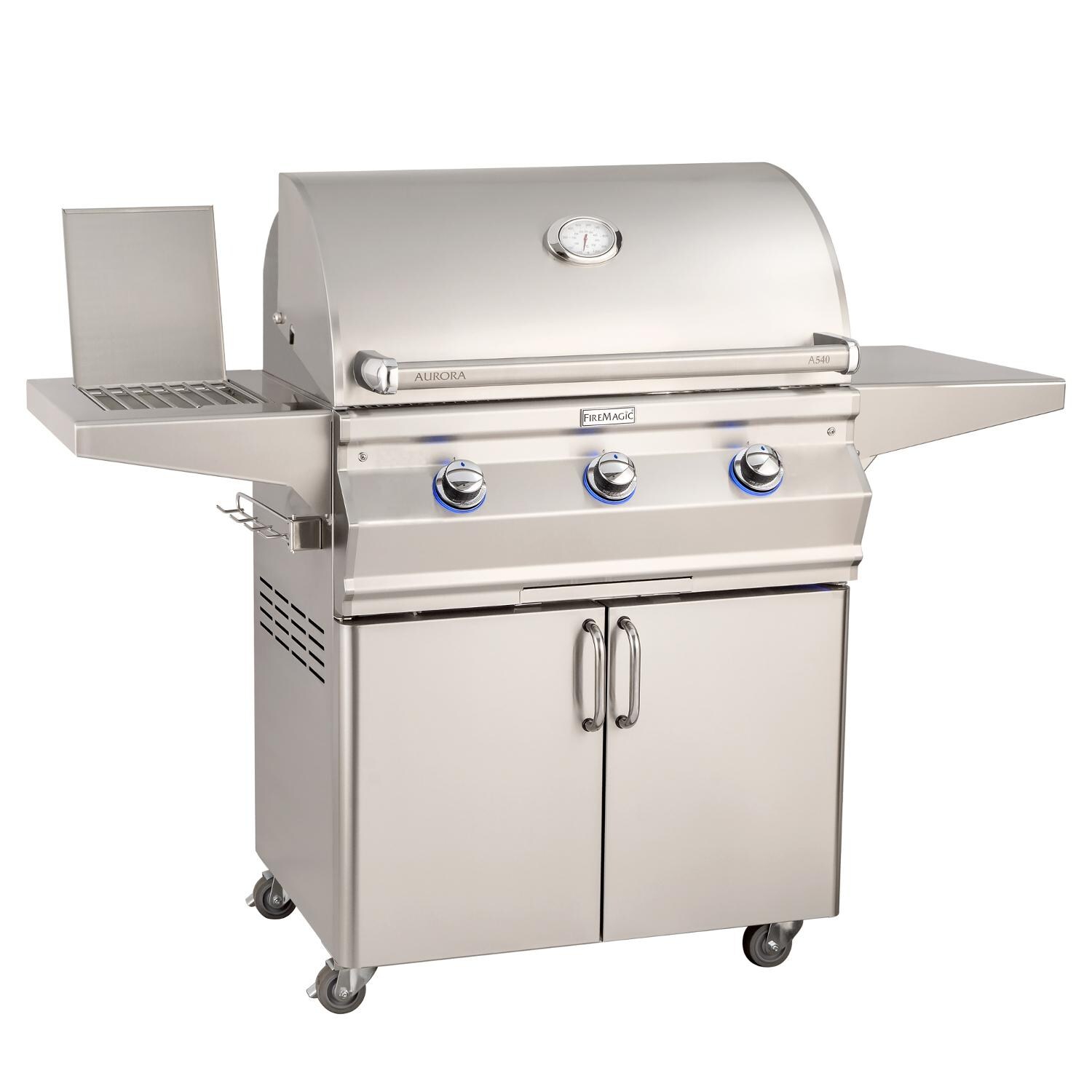 Fire Magic - A540S-7EAN-62 - Aurora 30-Inch Natural Gas Grill W/ Side Burner - Side Burner Open thumbnail