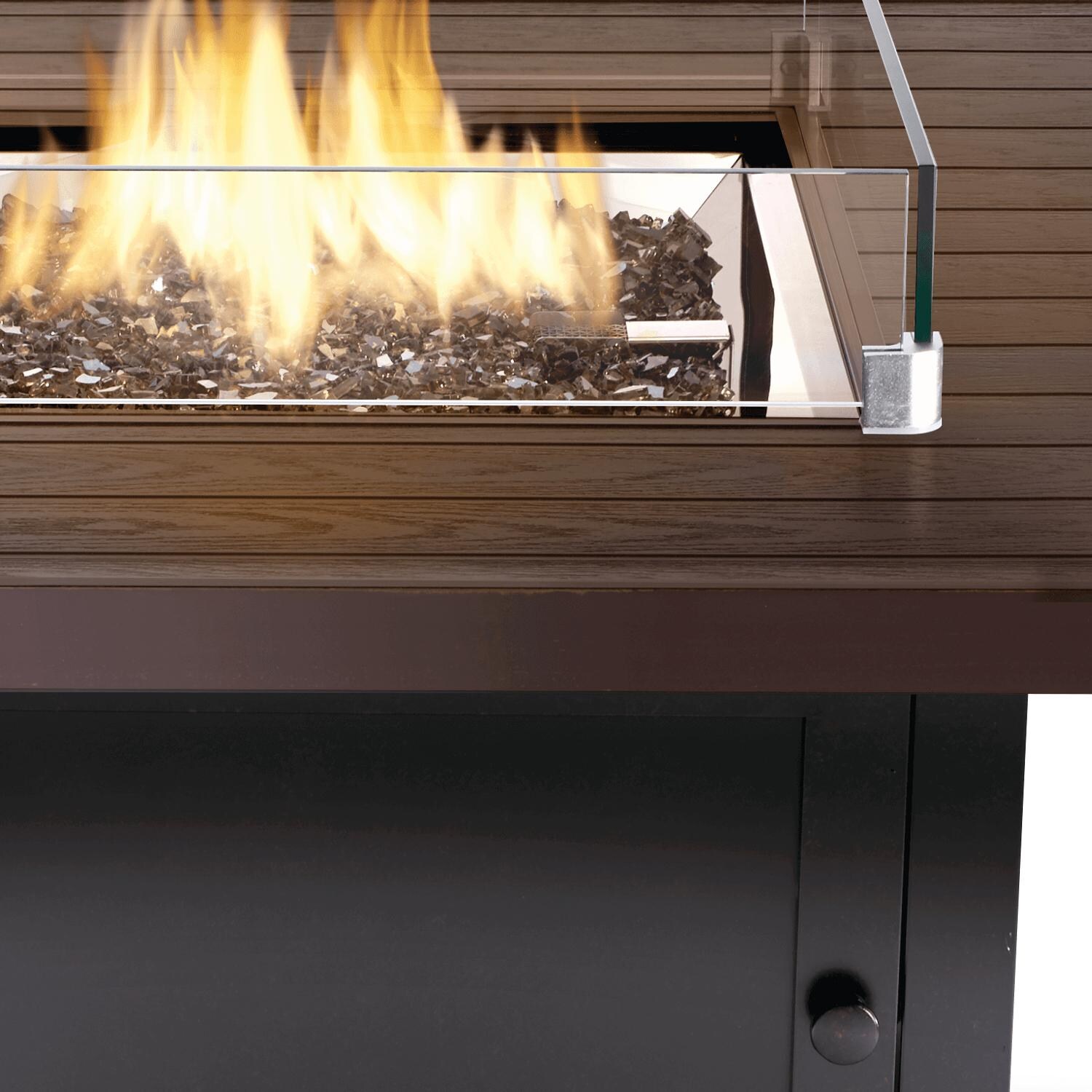 Napoleon MUSK2-BZ Muskoka Patioflame Square Fire Table - Details Shown with Windscreen (Not Included) thumbnail