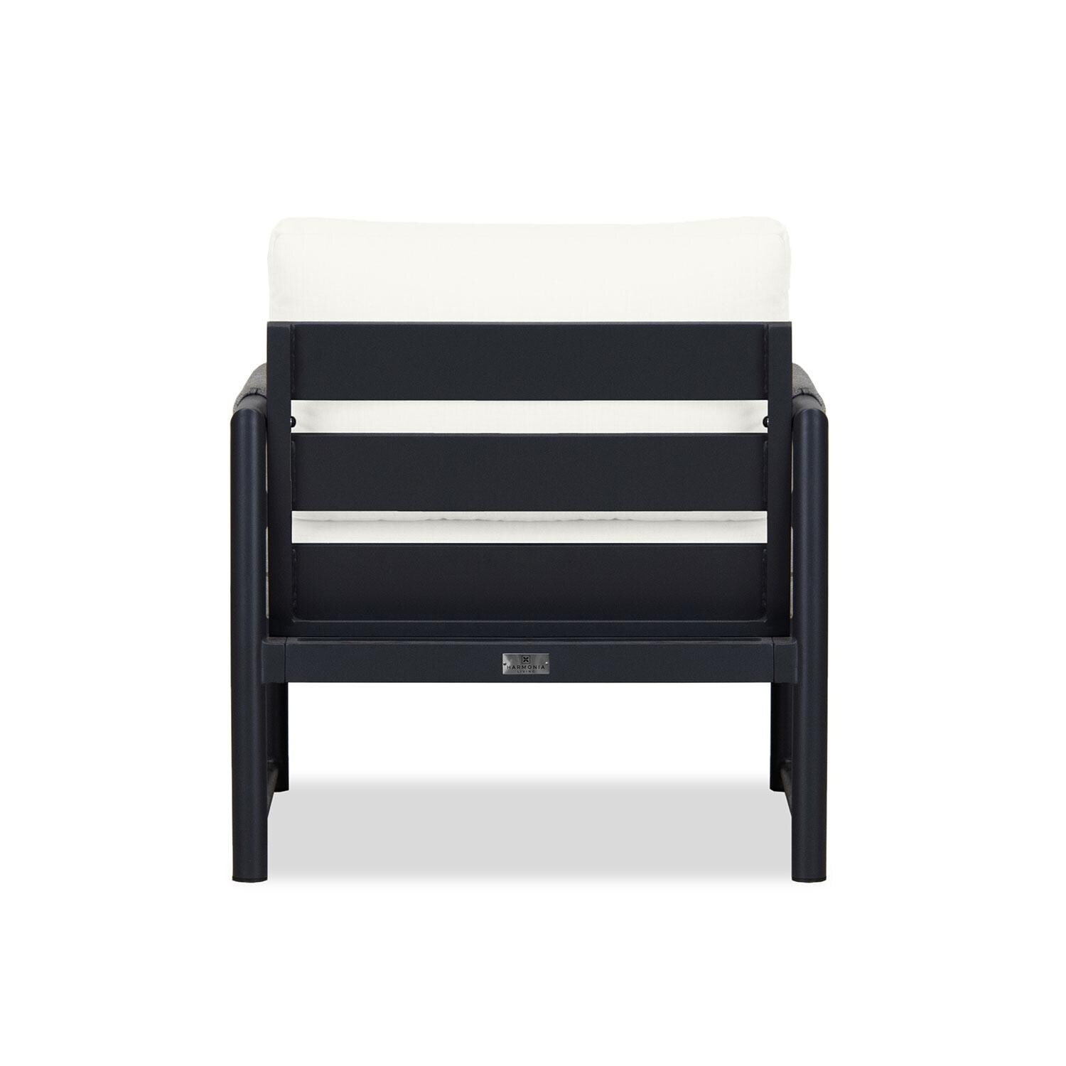 Lakeview AVEBAY-BK-CO-CC-CN Avenue Bay Black/Carbon Club Chair - Canvas Natural - Rear View - White Background thumbnail