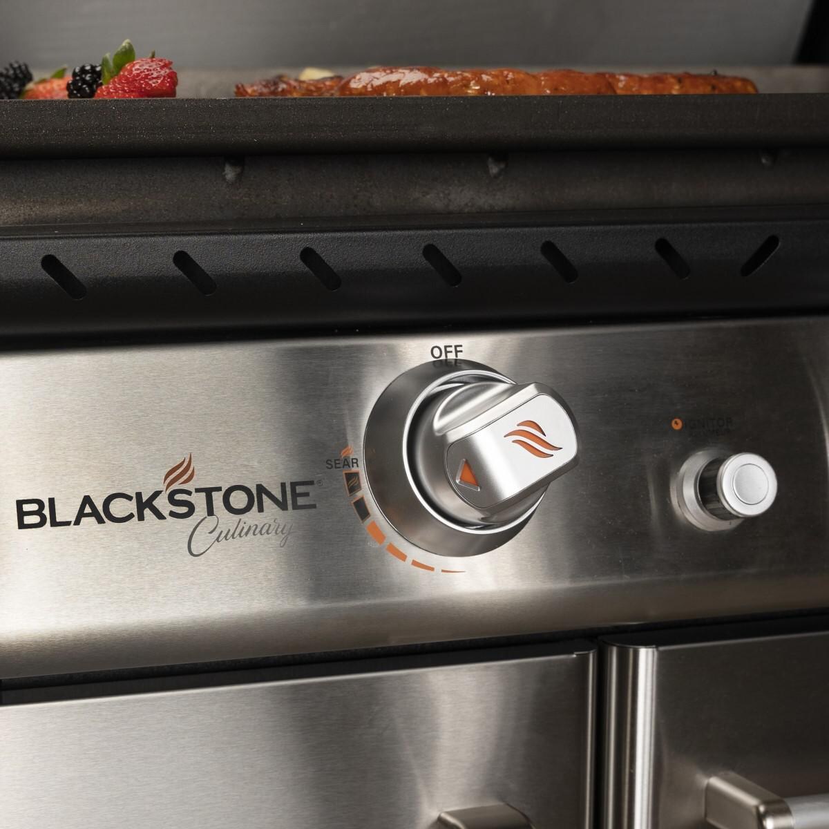 Blackstone 1902 Culinary Pro 36-Inch Griddle Cooking Station W/ Hard Cover - Control Panel Close-Up thumbnail