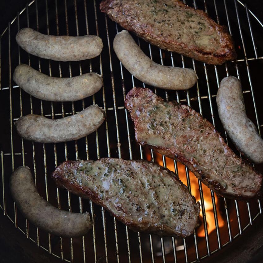 Pit Barrel Cooker PKG1001X 22.5-Inch PBX Cooker - Sausages And Steaks Cooking thumbnail