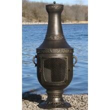 The Blue Rooster Venetian Style Cast Aluminum Chiminea - Gold Accent image