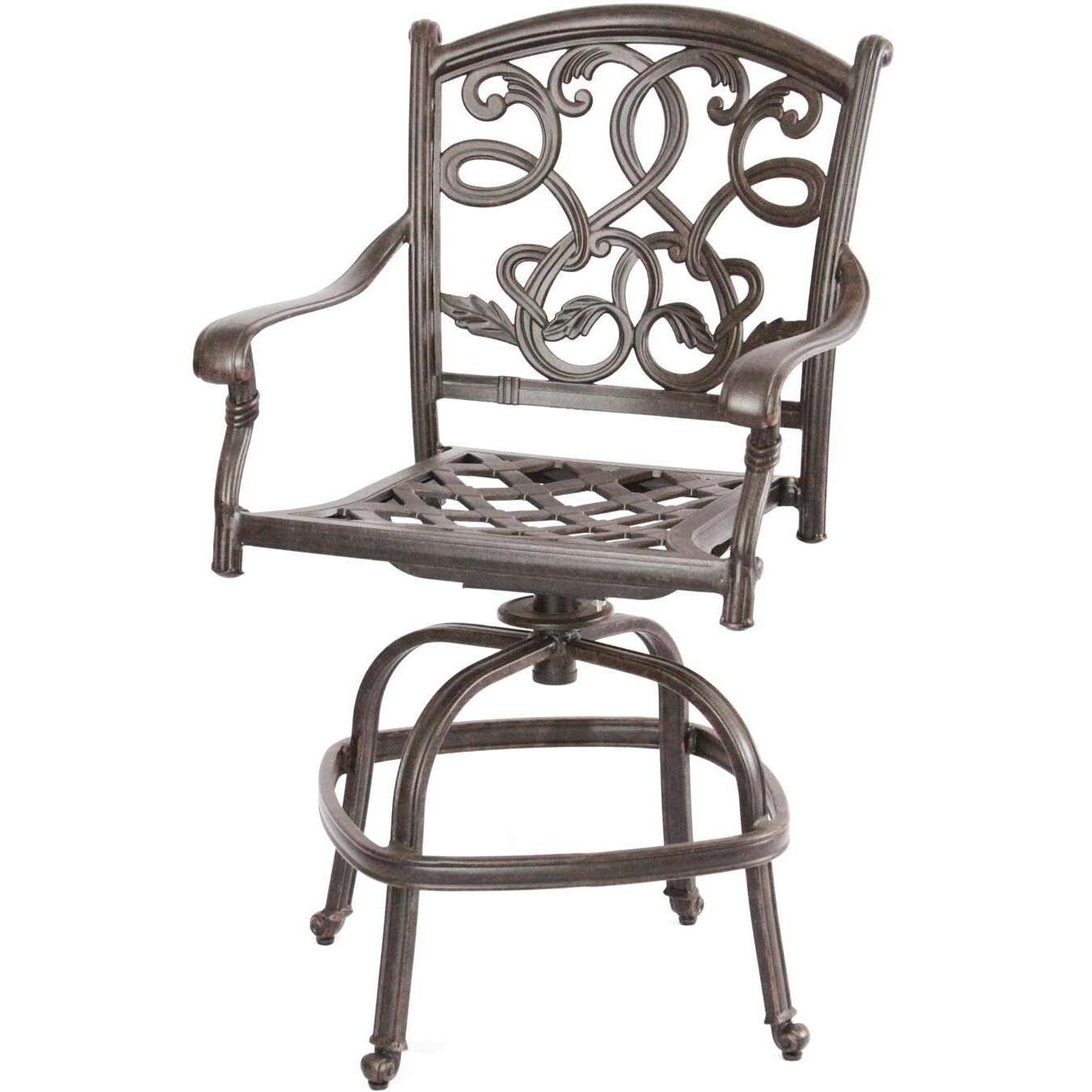 Darlee Santa Monica Cast Aluminum Patio Counter Height Swivel Bar Stool Ultimate Patio
