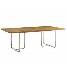 Tres Chic 88 X 44 Inch Rectangular Teak & Stainless Steel Patio Dining Table By Tommy Bahama