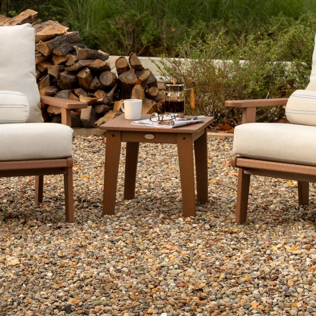 POLYWOOD CTL19GY Lakeside 18-Inch End Table - In The Backyard (Teak Finish Shown) thumbnail