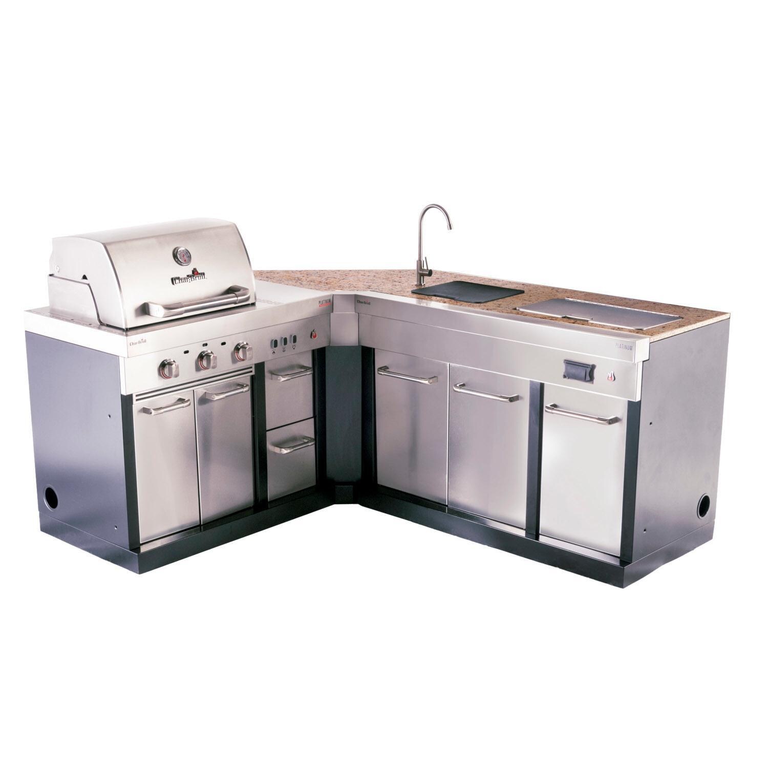 Charbroil 463246718 Medallion Series Modular Outdoor Kitchen Corner - In Built Out Kitchen