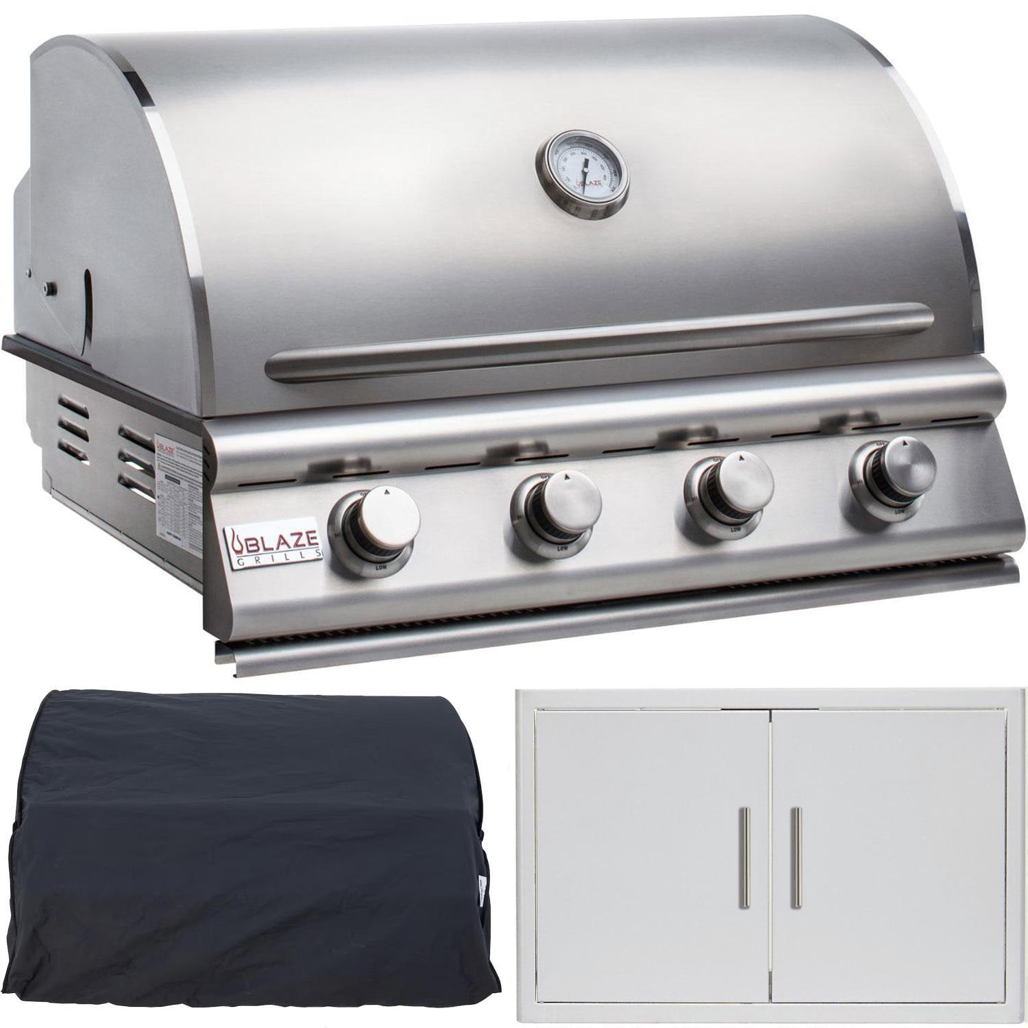Blaze LBM 3 Pc 32-in Natural Gas Outdoor Kitchen Package - BLZ-4LBM-NG + 4LTEPROBICV + BLZ-AD32-R-SC