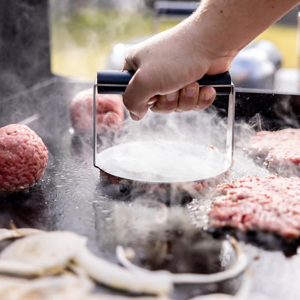 Camp Chef BGSET10 3 Pc Smashed Burger Kit - Burger Press in Steam - Detail thumbnail