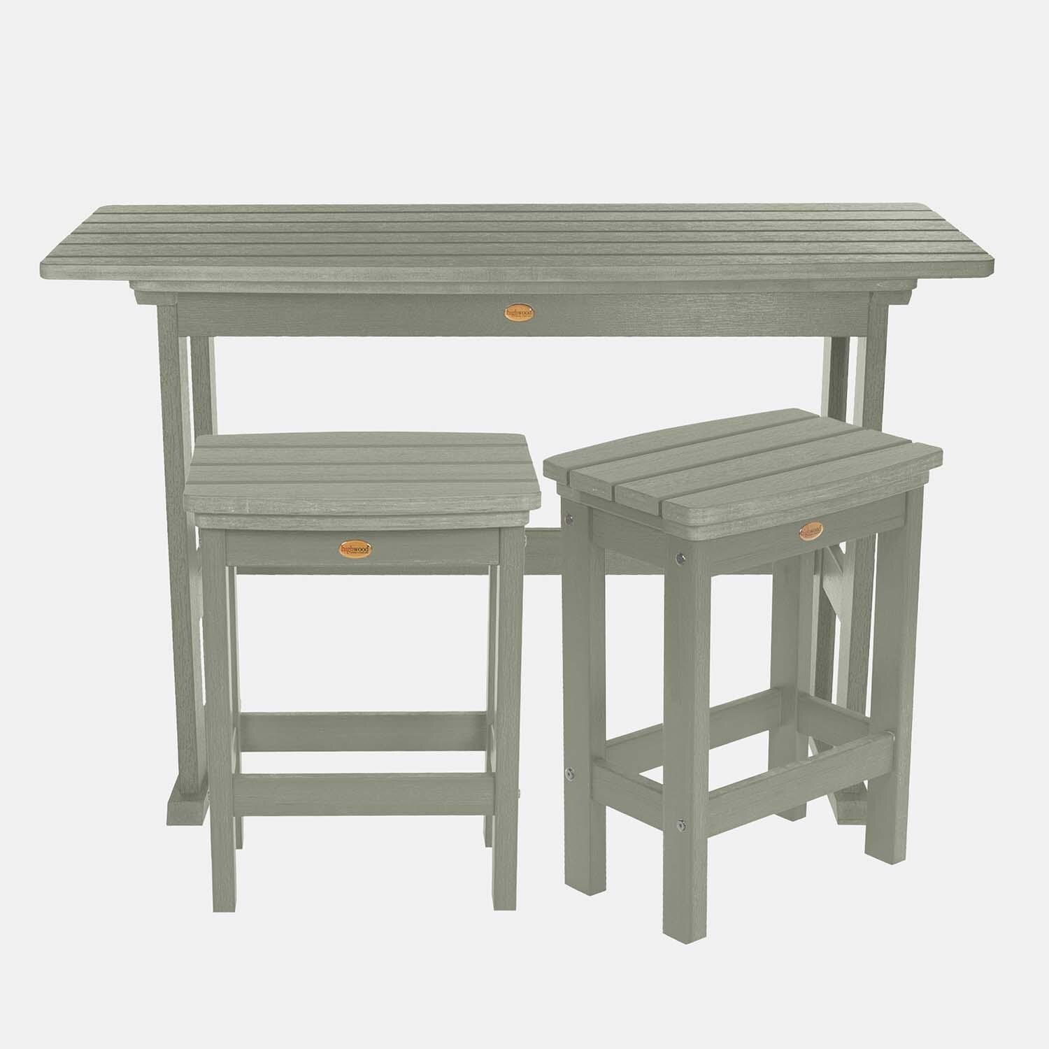Hart Lane 3 Pc Recycled Plastic Counter Height Dining Set in Eucalyptus By Lakeview - White Background thumbnail
