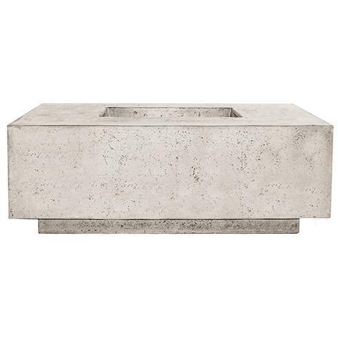 Tavola 3 48-in Rectangular GFRC Natural Gas Fire Pit in Natural by Prism Hardscapes