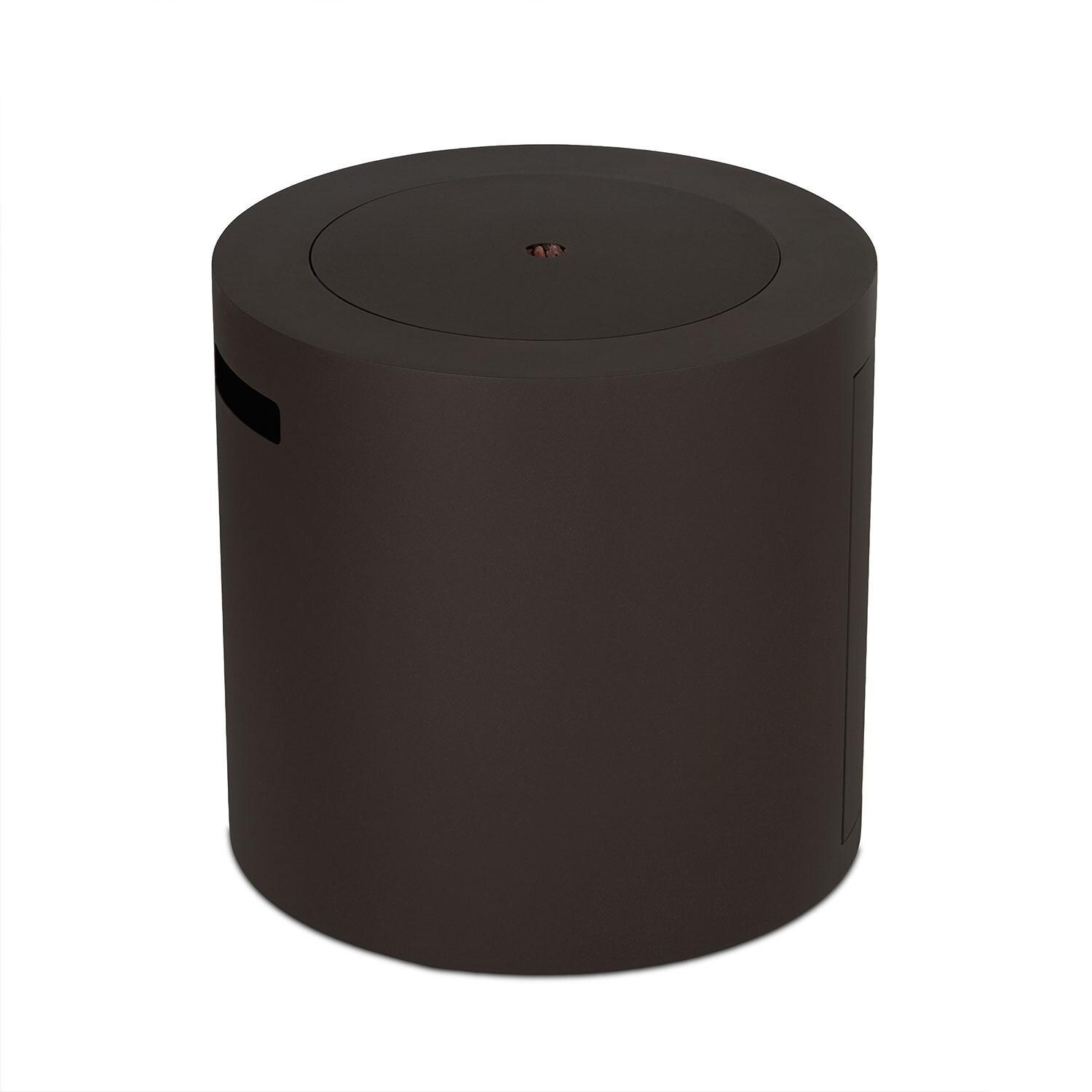 Elysian 24-in Round Steel Propane Fire Pit Table w/ Hidden Tank in Dark Bronze by Lakeview Outdoor Designs - Lid - Detail thumbnail