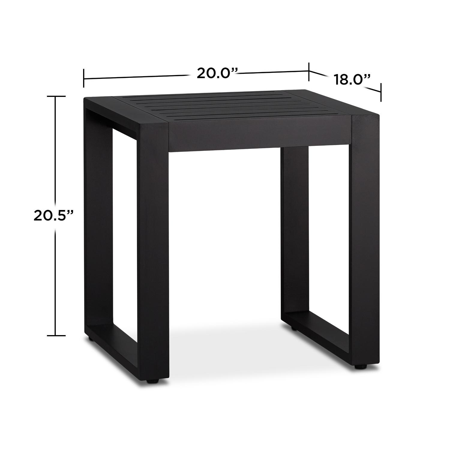 Lakeview Villa Flora Black 2 Piece End Table Set - Dimensions thumbnail