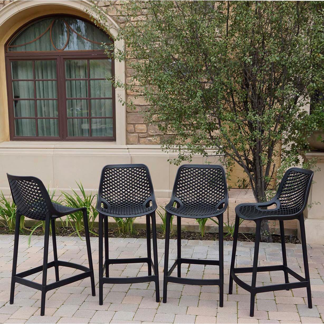 All Space Polyresin Counter Height Bar Stool Set of 4 in Noir By Darlee - Lifestyle thumbnail