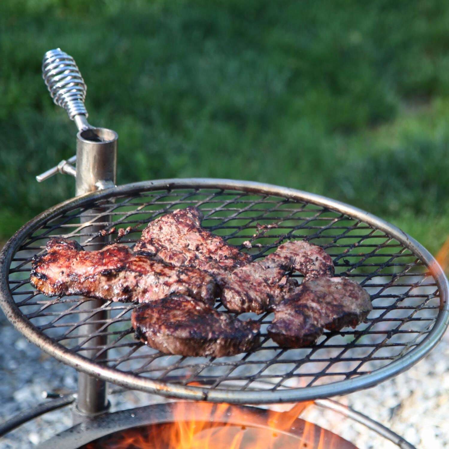 Double Flame Stainless Steel Grill Rack For Fire Pit Gas Log Guys Double Flame Stainless Steel Grill Rack For Fire Pit