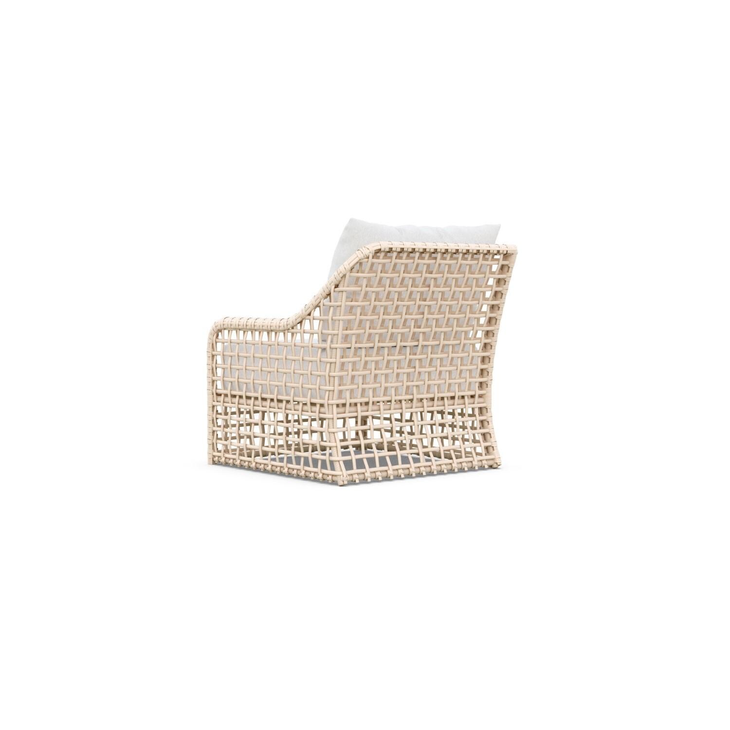 Azzurro Living KIA-W05LAC-CU Kiawah Wicker Left Arm Club Chair in Almond/Cloud - Back - White Background thumbnail