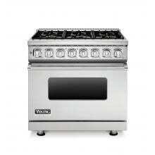 Viking Professional 7 Series 36-Inch 6 Burner Natural Gas Dual Fuel Range - Stainless Steel - VDR7366BSS image