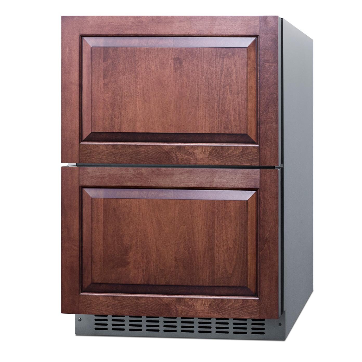 Summit ADFD243CSS 24-Inch 3.7 Cu. Ft. 2-Drawer All-Freezer - Custom Panel - Angled thumbnail