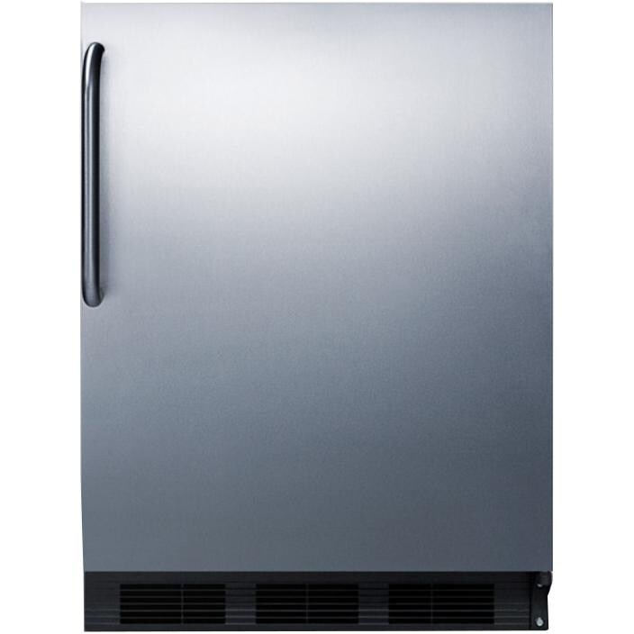 Summit 24-Inch 5.1 Cu. Ft. Built-In / Freestanding Compact Refrigerator / Freezer With Towel Bar Handle - Stainless Steel - CT663BBISSTB thumbnail