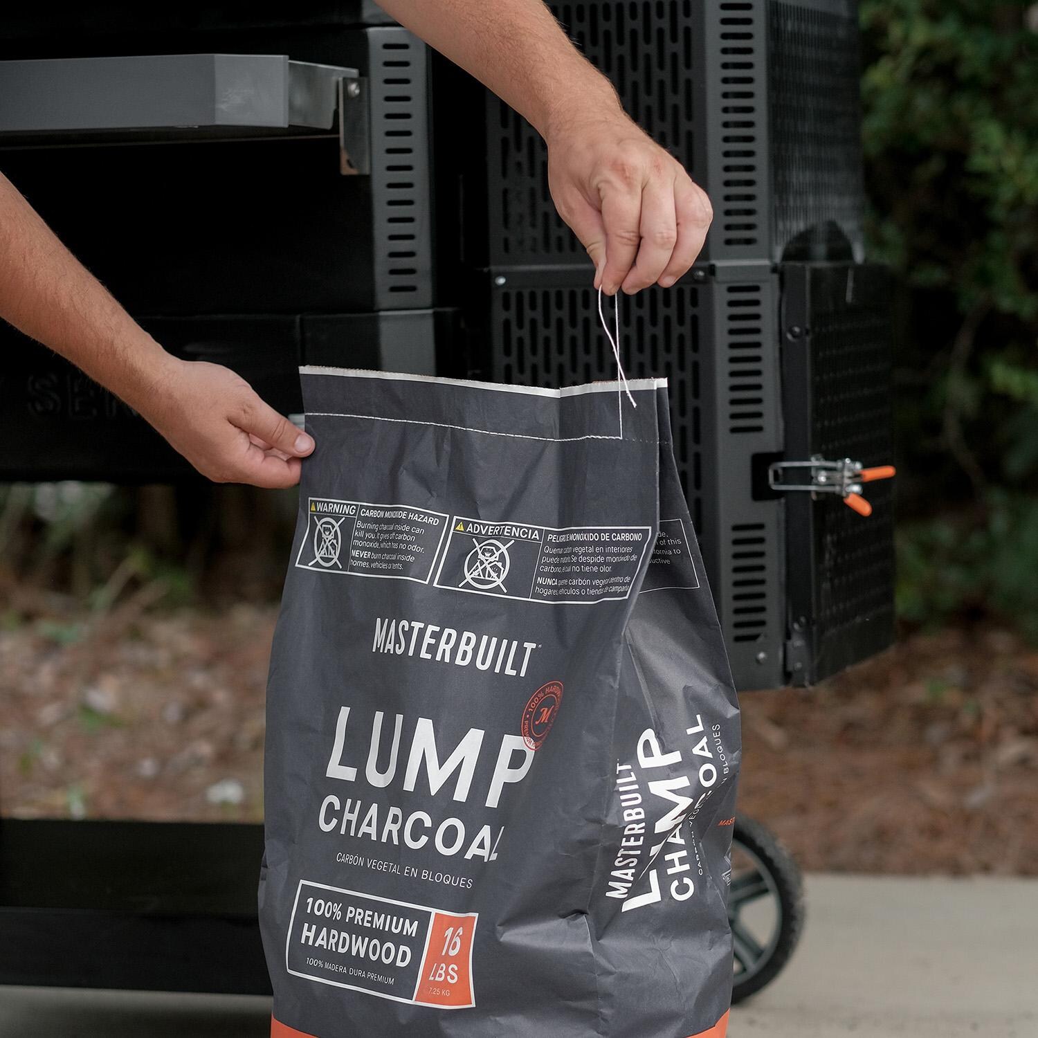 Masterbuilt MB20091621 Lump Charcoal - 16 Lbs - Opening - Lifestyle thumbnail