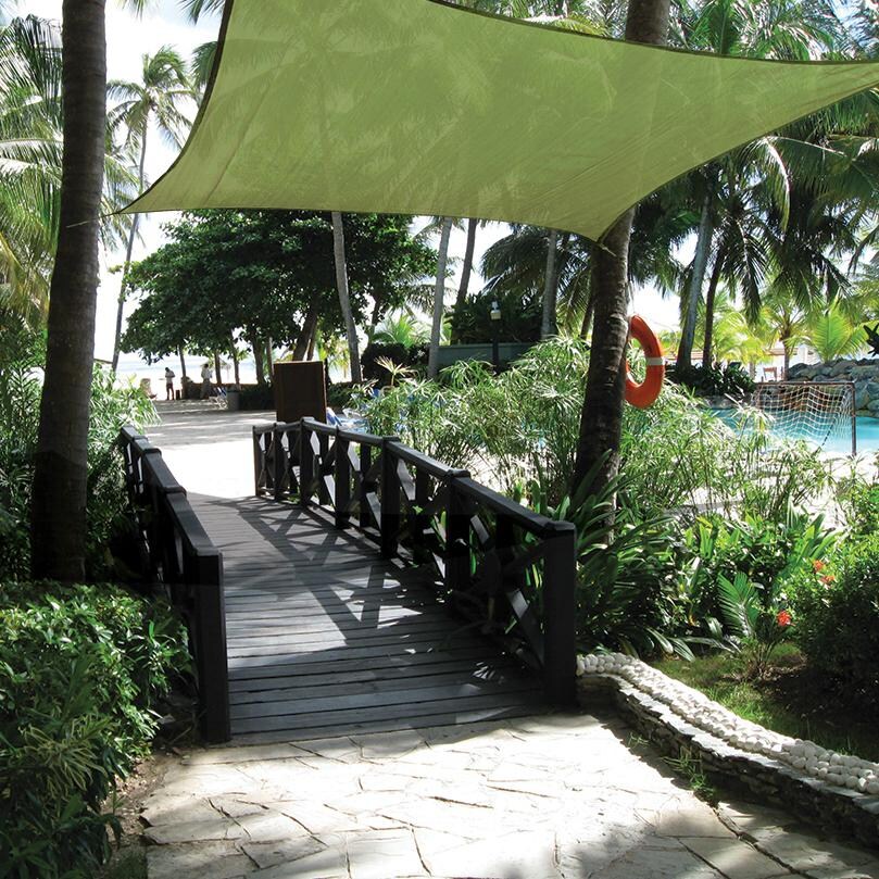 ShadeLogic Sun Shade Sail Heavy Weight 12 Foot Square - Lime Green Bridge Cover thumbnail