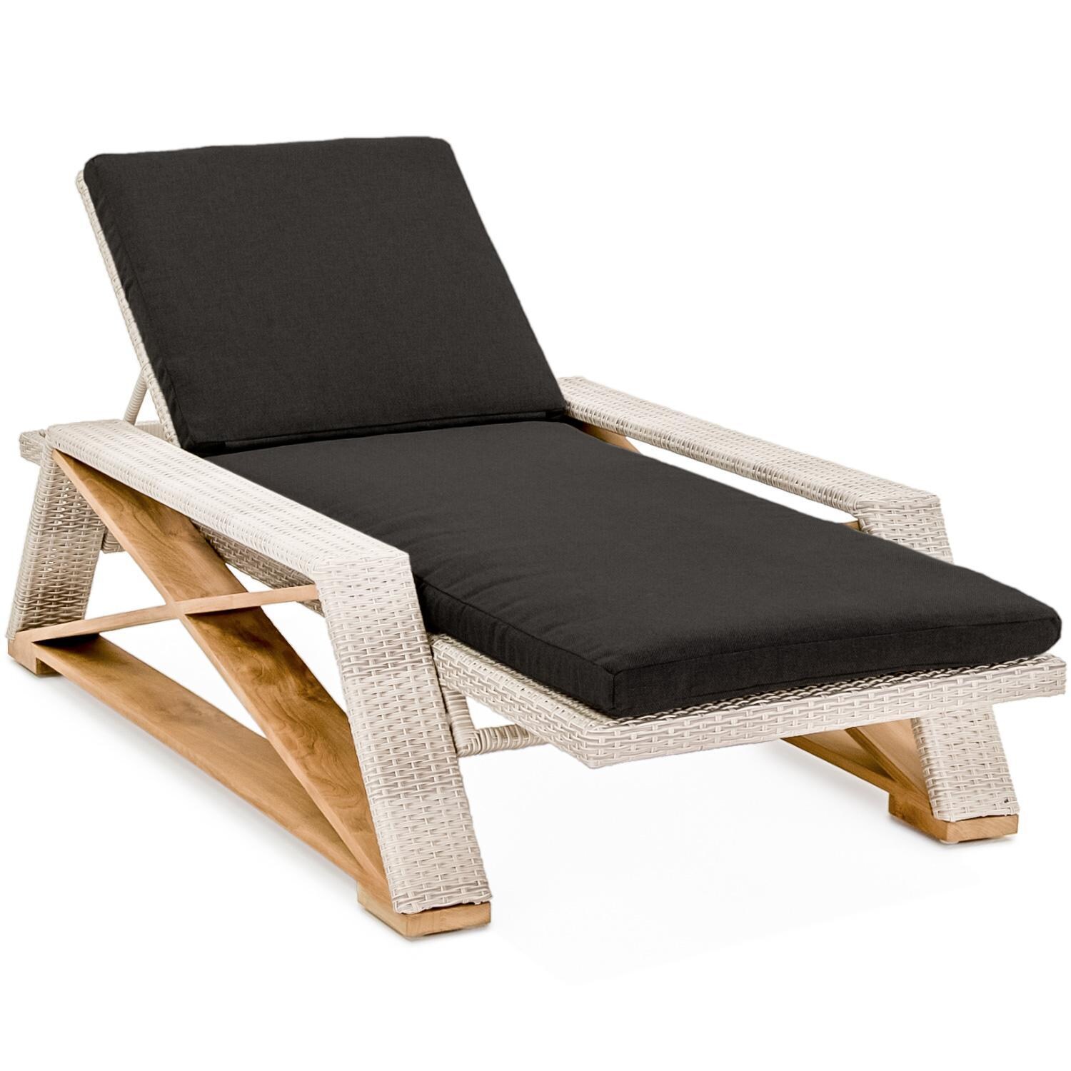 Caicos Chaise Lounge in Carbon By Teak + Table