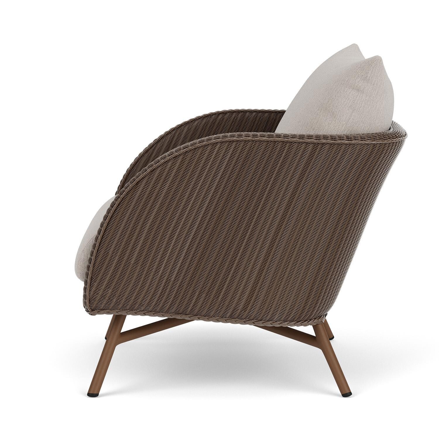 Lloyd Flanders Essence Lounge Chair W/Remy Cloud Fabric - Bark Finish - Side thumbnail