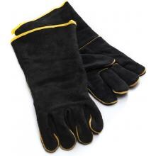 15-Inch Leather BBQ Gloves - Black image