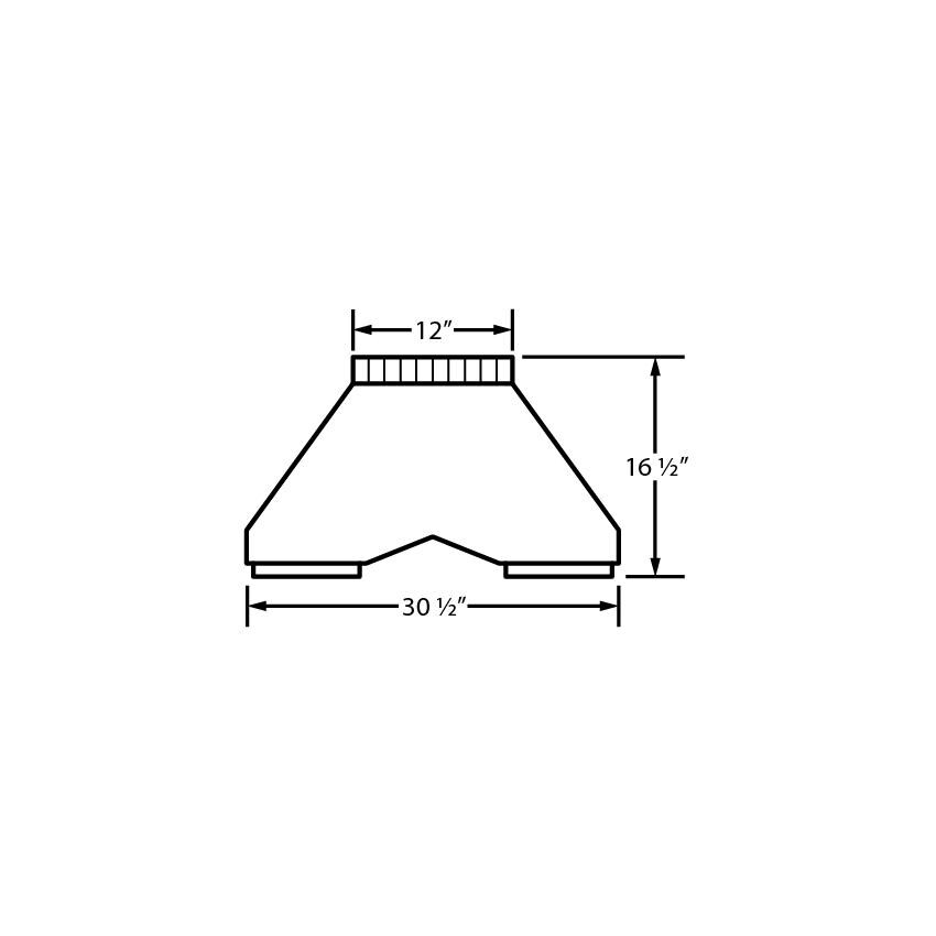 Vent-A-Hood PRH18-448 SS 48-Inch 1200 CFM Professional Wall Mount Range Hood, Transition Piece & Duct Cover for 10 ft Ceilings - Transition Piece thumbnail