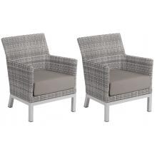 Argento 2 Piece Wicker Patio Club Chair Set W/ Stone Cushions By Oxford Garden image