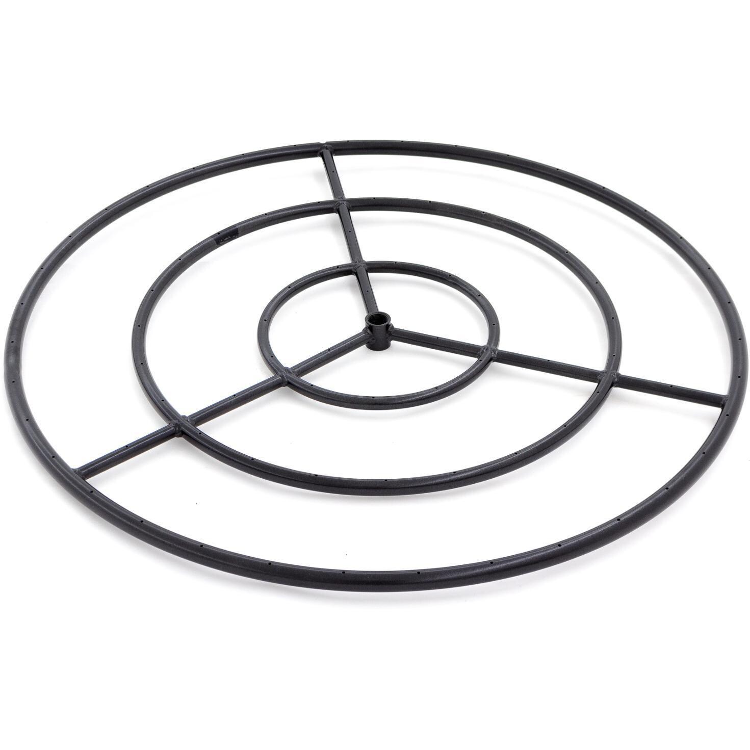 BBQGuys Signature 36-Inch Three-Spoke Round Natural Gas Triple-Ring Burner - Black Steel - DISCONTINUED ITEM
