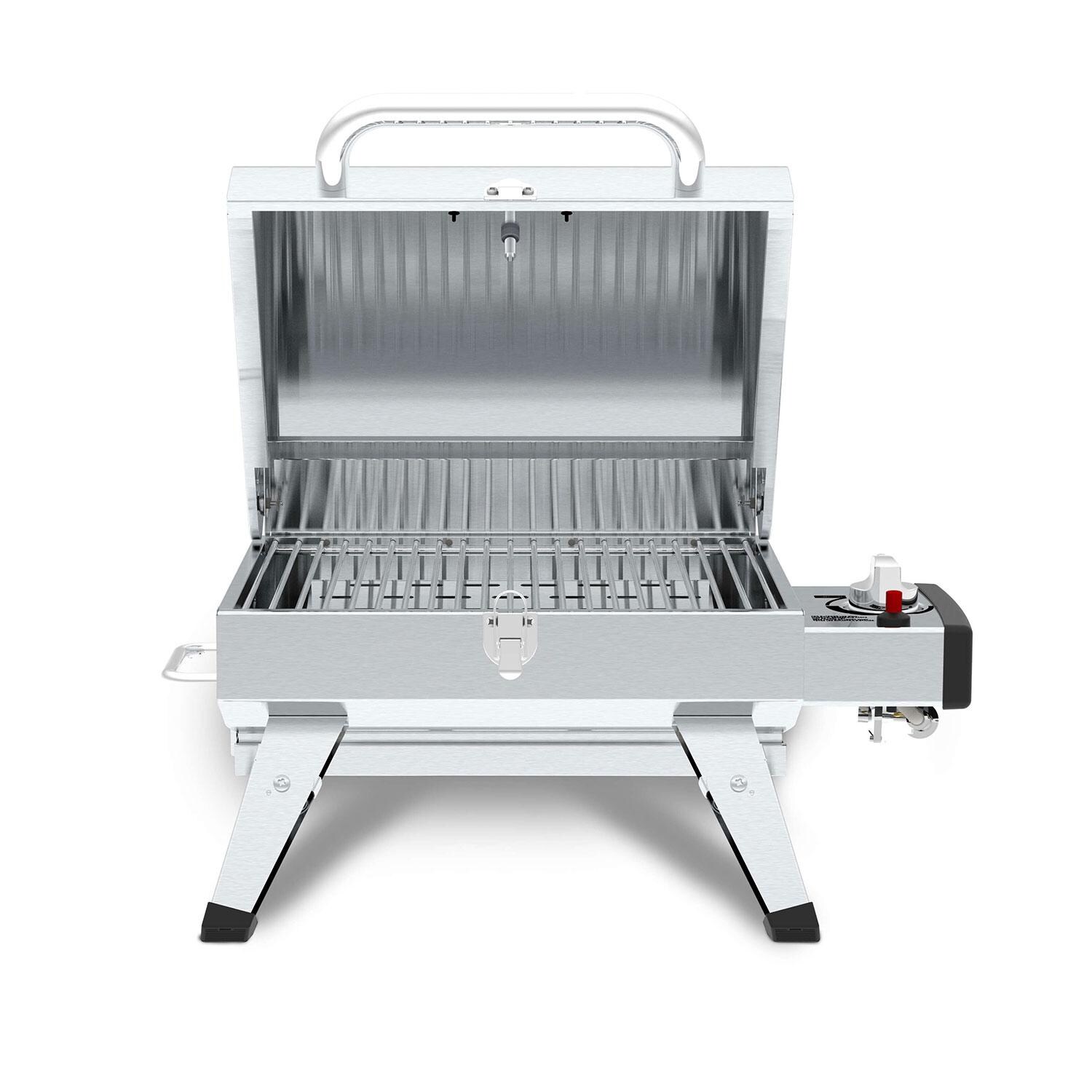 GrillPro 201114 Countertop Electric Grill - Lid Up - Front View - White Background thumbnail