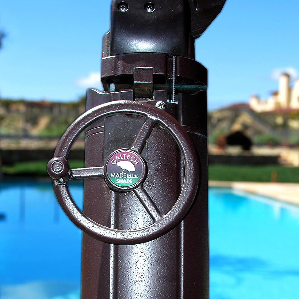 Galtech 11 Ft. Octagonal Patio Umbrella W/ Manual Lift - Easy Tilt Wheel Detail thumbnail