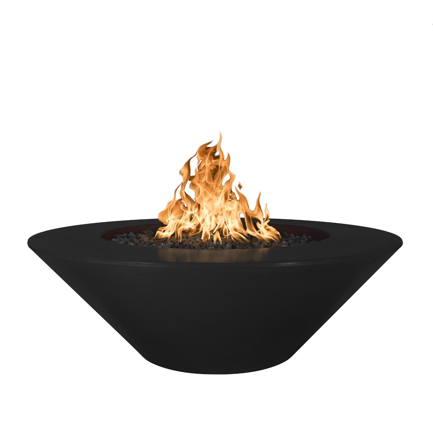 Cazo 48 Inch Round GFRC Propane Fire Pit in Black by The Outdoor Plus