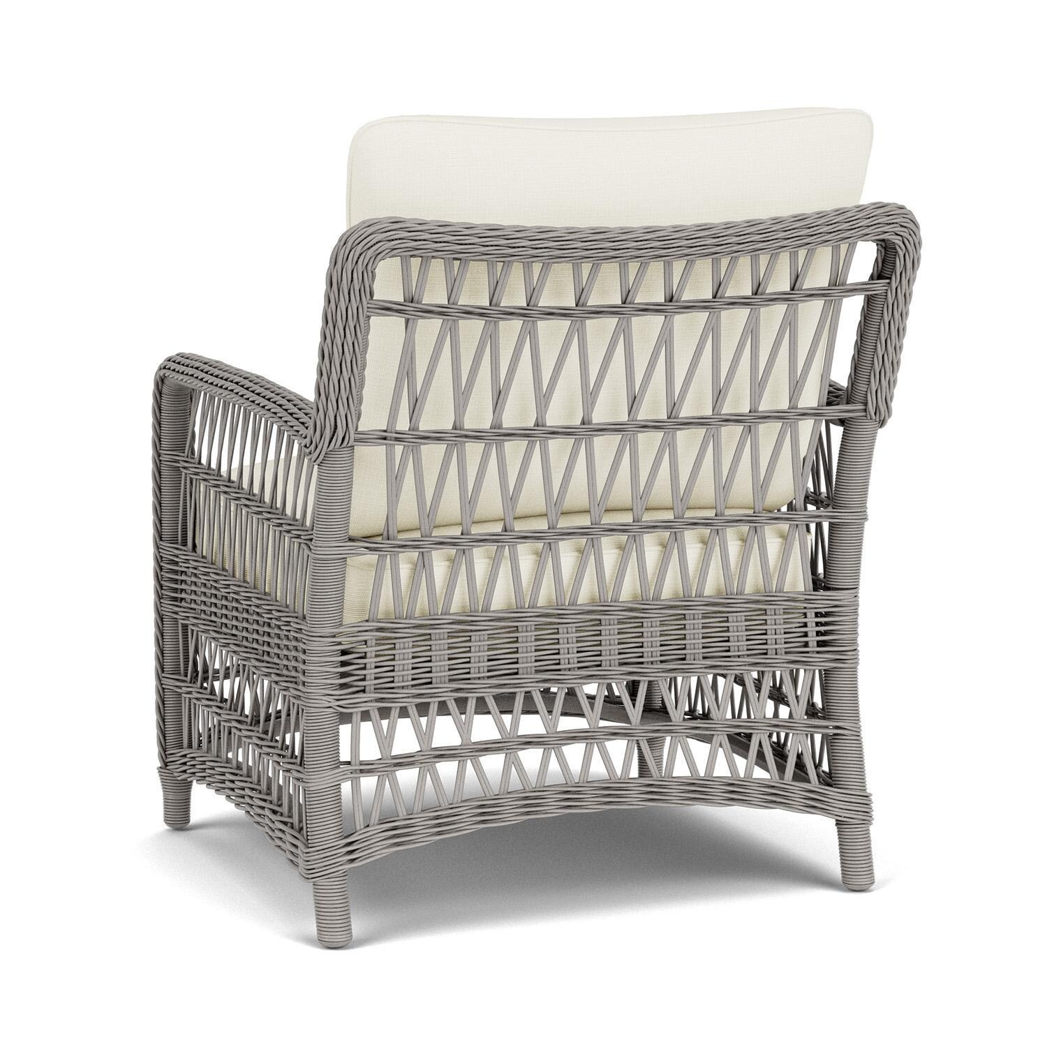 Lloyd Flanders Mackinac Lounge Chair in Putty Finish with Sailcloth Salt Fabric - Rear Left thumbnail