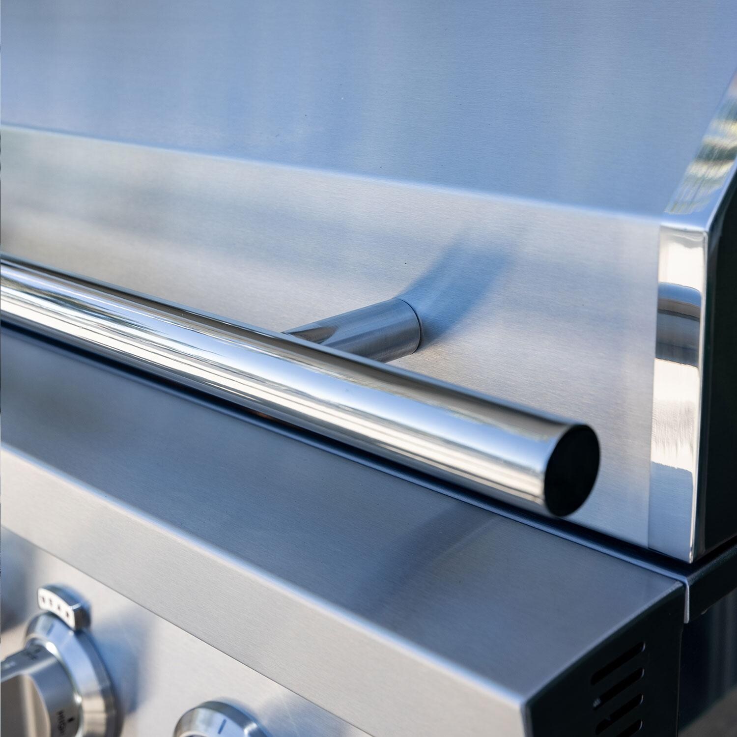 Summerset TRL Pro 32-in 3 Burner Natural Gas Grill on Deluxe Cart w/ Rear Infrared Burner & Rotisserie Kit - Hood Handle - Detail thumbnail