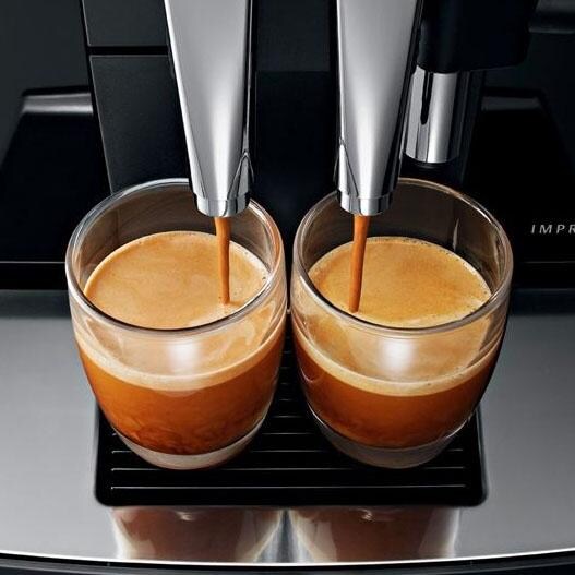 Two Drinks Being Made with the IMPRESSA F7 Automatic Coffee Center - 13709 thumbnail