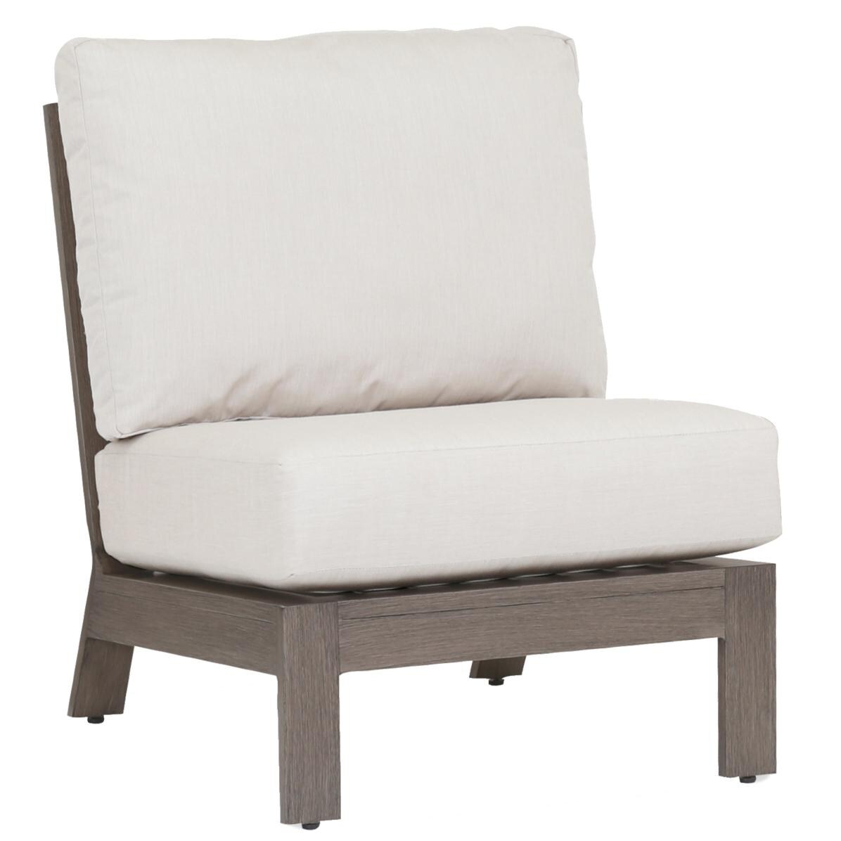 Laguna Aluminum Patio Armless Club Chair W/ Sunbrella Canvas Flax Cushions By Sunset West thumbnail