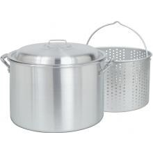 Bayou Classic Pots With Small Holed Basket 20 Quart Aluminum Stock Pot image