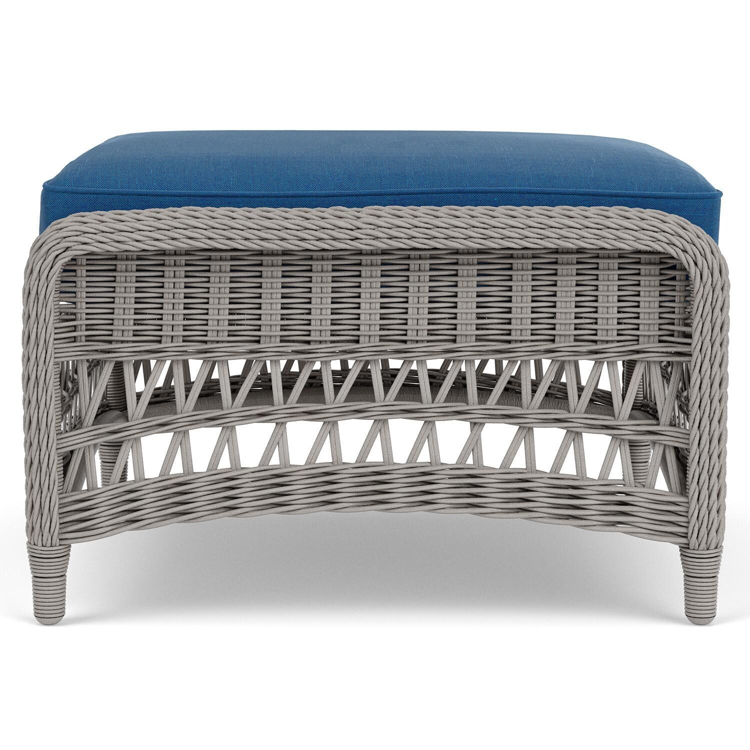 Lloyd Flanders Mackinac Ottoman in Putty Finish with Flagship Atlantis Fabric - Left Side thumbnail