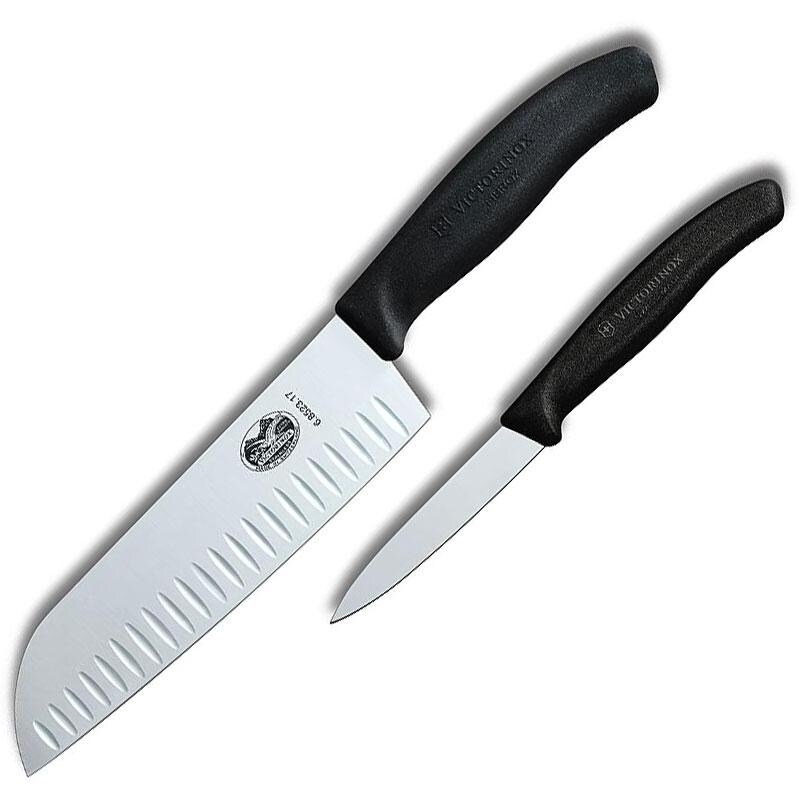 Victorinox Swiss Classic 2-Piece Granton Edge Santoku Knife Starter Set