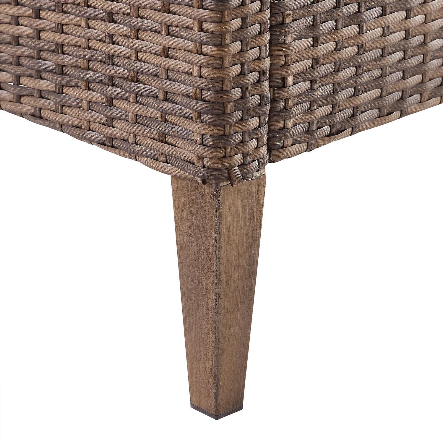 Ultimate Patio UP-92431BR-CR 7Pc Wicker Outdoor Sofa Patio Furniture Set in Creme - Base Leg - Detail thumbnail