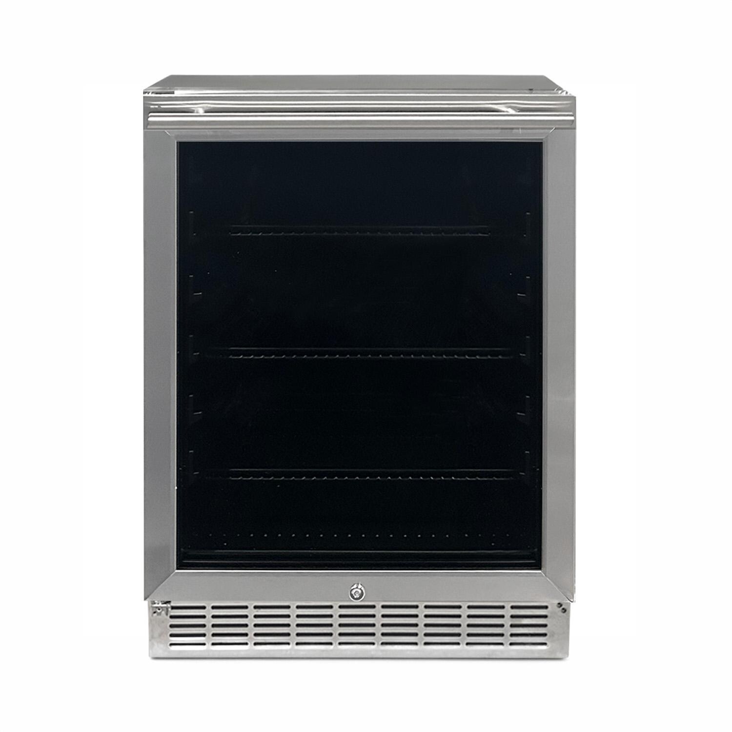 RCS REFR2D 24-in 5.01 Cu. Ft. Outdoor Rated Stainless Steel Compact Refrigerator w/ Glass Door - Front - White Background thumbnail